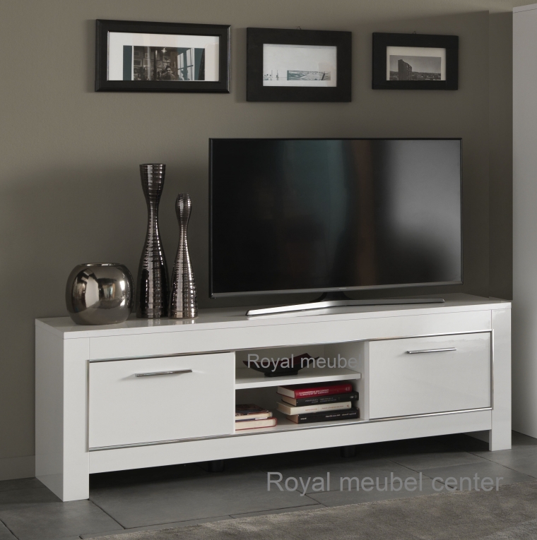 meubel Mona hoogglans wit 160 cm TV plasma Tafels - Boxspring Swiss